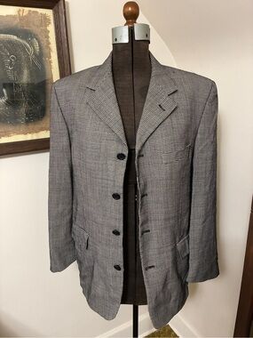 Vintage Mondo Uomo Black and White Checkered Blazer